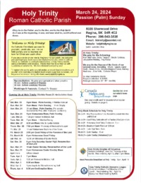 Sun. March 24, 2024 - Palm Sunday & Holy Week insert